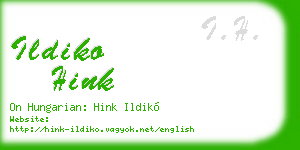 ildiko hink business card